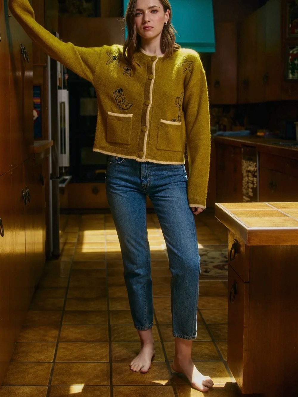 Brody Western Star Embroidered Cozy Cardigan
